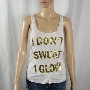 Graphic Racerback Tank "I Don't Sweat I Glow"